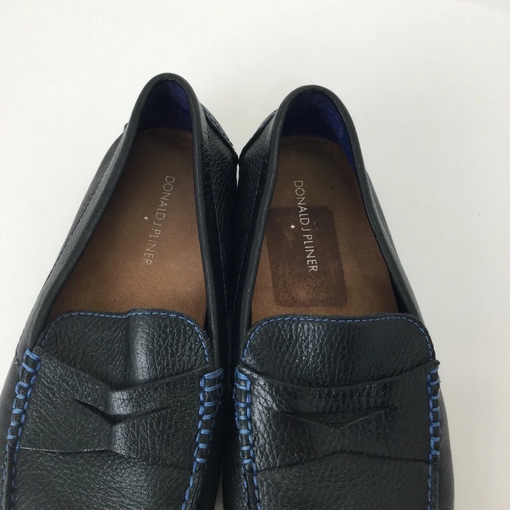 Donald‎ Pliner Vinco 3 Men's Black Leather Driving Loafers size 7.5